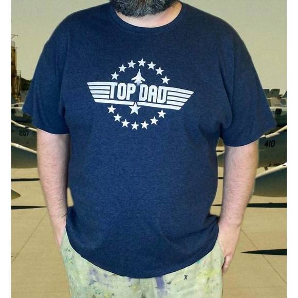 NEW TEES 2 UR DOOR top dad tee shirt in navy - Picture 3 of 3